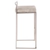 Contemporary Stackable Barstool, Stainless Steel Frame with Light Cowboy Fabric Seat, Fixed Bar Height, Set of 2 - 3 of 4