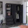 Depot E-Shop 3-Tier Shelf and Drawers Armoire with Metal Handles - 2 of 4