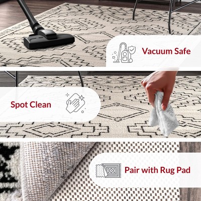 Reversible Moroccan Tribal Design Gray 4' x 6' Synthetic Area Rug
