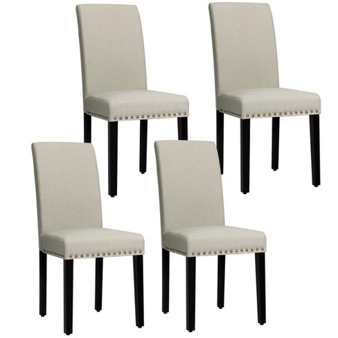 Costway Set Of 4 Fabric Dining Chairs W, Fabric For Dining Chairs