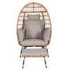 Dexmalle Patio Wicker Egg Chair Lounge Basket with Cushions and Ottoman for Indoor Outdoor - 3 of 4