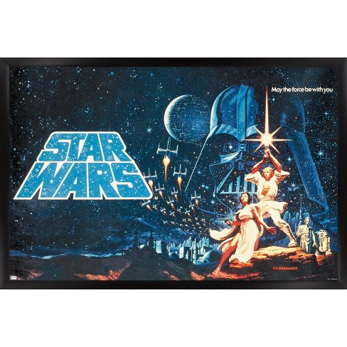 Trends International Star Wars: A New Hope - Horizontal Banner Framed Wall  Poster Prints Black Framed Version 14.725\
