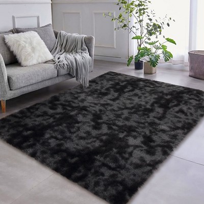 Fluffy Shaggy Rug: Tie-Dyed Furry Non-Shedding Plush Rug – Fuzzy Accent Carpet for Living Room, Bedroom | Soft Feet-Friendly Home Decor Floor Cover
