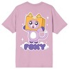 LankyBox Foxy Women's Pink Short Sleeve Tee - 2 of 3