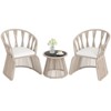 Costway 3 PCS Patio Leisure Chair Set Rope-Woven Armchairs & Table Set with  Cushions - 2 of 4