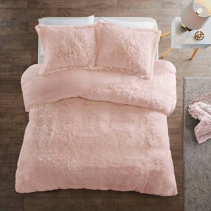 Leena Shaggy Faux Fur Duvet Set - 1 of 4