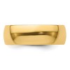 Black Bow Jewelry 7mm or 8mm 14K Yellow Gold Lightweight Half Round Standard Fit Band - 3 of 4