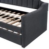 NicBex Twin Size Metal Daybed, Modern Sofa Bed Frame with Adjustable Trundle and LED for Bedroom, Living Room - 4 of 4