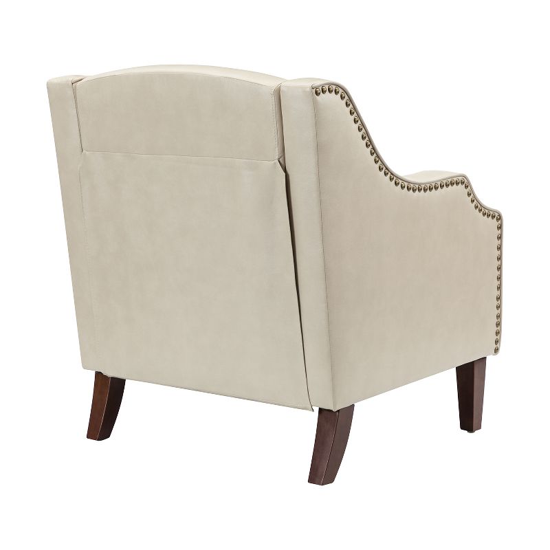 Mornychus Contemporary and Classic Vegan Leather Armchair with Nailhead Trim | KARAT HOME, 4 of 11