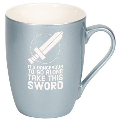 100 North Legendary Hero's 10 Ounce Frosted Blue Metallic Finish, Comfortably Fits Your Hands, New Bone China Coffee Tea Cup Mug, It's Dangerous To Go