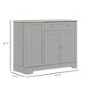 Modern Sideboard Cabinet, 41" Kitchen Buffet Cabinet with Drawer, Adjustable Shelf, 3 Doors for Dining Room - 3 of 4