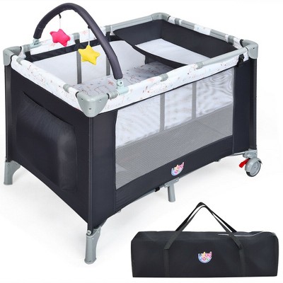 Image of Costway Portable Baby Playard Playpen Nursery Center w/ Mattress & Changing Station