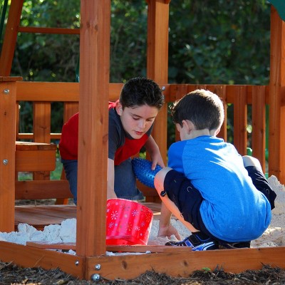 Skyfort II Cedar Wood Swing Set with Slide and Swings