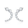 Guili Sterling Silver White Gold Plated Open Cuff Half-Hoop Earrings with 0.96ct Lab-Created Moissanite – Chic & Contemporary Design - 2 of 2