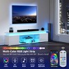 Skyzoo Modern TV Stand for for 50/55/65/75/85" inches TV with LED Lights Power Outlet Entertainment Center Media Console for Living Room, White - 4 of 4