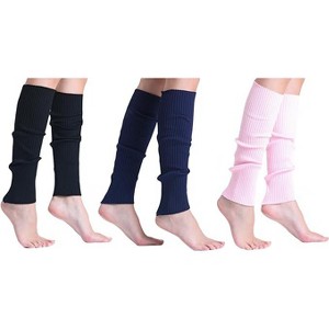 Leg Warmers for Women 3 Pairs Soft Slouchy Retro Knee-High or Scrunched Down Warm and Breathable - 1 of 4