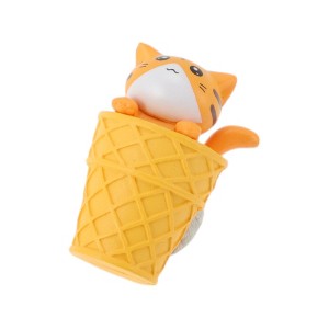 Unique Bargains Decorative Magnets Magnetic Fridge Sticker Irregular Shape Cat with Ice Cream Polyvinyl Chloride 1Pc - 1 of 3