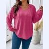 Coolmee Women's Plus Size Solid Drawstring Drop Shoulder Hoodie, Casual Loose Long Sleeve Hooded Pullover Tops - 2 of 4