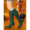 BLISSFUL STEP Women's Halloween Pointed Toe Side Zipper Stiletto Heel Knee High Boots - 2 of 4