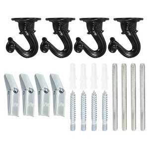 Unique Bargains Zinc Alloy Ceiling Hook with Hardware for Hanging Plant 4 Set - 1 of 4