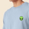 Dalix Alien Embroidered Cotton Classic Fit Long Sleeve Crewneck Tee Shirt Mens - 4 of 4