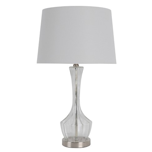Translucent Glass Table Lamp Set With, Emerald Crystal Led Floor Lamp Chrome And Clear Glass