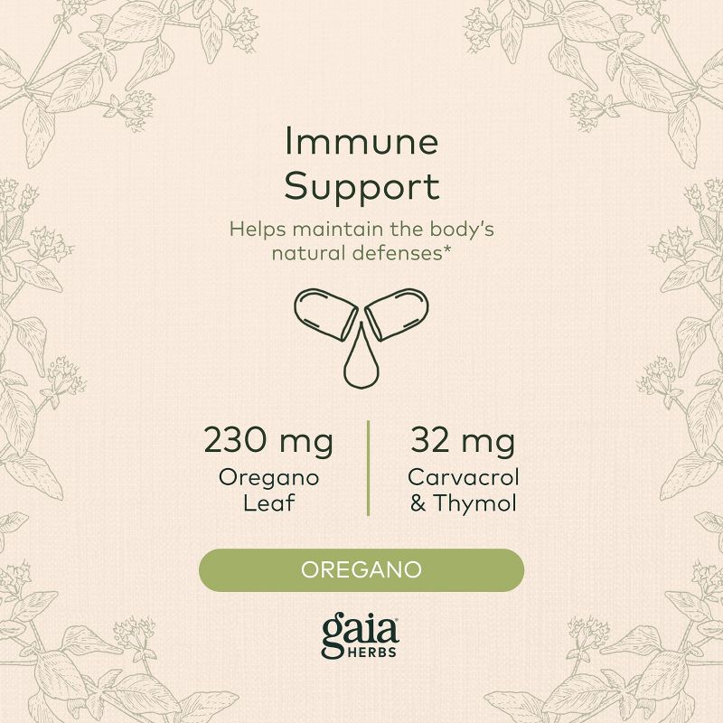 Gaia Herbs Oil of Oregano - Immune and Antioxidant Support Supplement with Oregano Oil, Carvacrol, and Thymol, 3 of 9