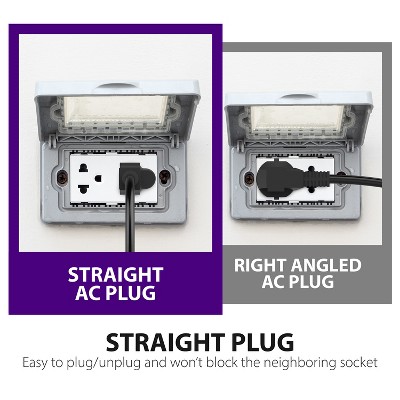 Black Waterproof Outdoor Dual Timer Outlet with 15A Capacity