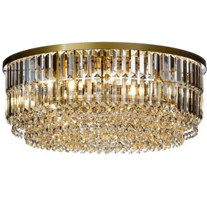 ALOADECOR 5 Lights 24" Modern Glam Round Chandelier With Clear Crystal - 1 of 4