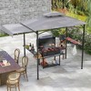 Tangkula 11 x 5 FT Grill BBQ Gazebo w/ Side Awning Double-Tiered Top 2 Side Shelves - 2 of 4