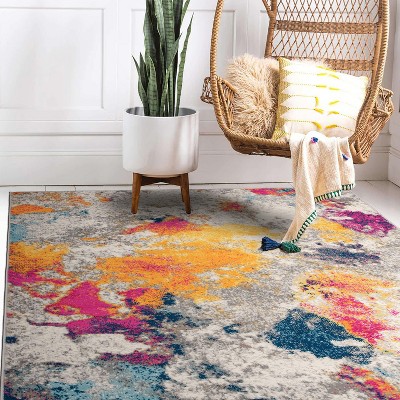 Bohemian Bliss Abstract Multi-Color Synthetic Area Rug 3'3"x5'