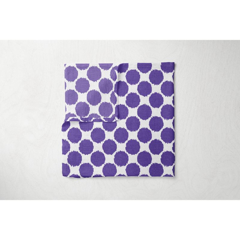 Bacati - Ikat Leopard Print Purple Gray Muslin 4 pc Crib Set with 2 Muslin Swaddle Blankets, 4 of 7