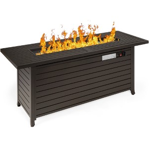 Best Choice Products 57in 50,000 BTU Rectangular Propane Aluminum Gas Fire Pit Table w/ Cover, Glass Beads - 1 of 4