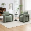 SEYNAR Mid Century Modern Teddy Upolstered Accent Chair with Poilow Set of 2 - 2 of 4