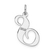 Black Bow Jewelry 14k White Gold, Ella Collection, LG Fancy Script Initial Pendant A-W - 3 of 4