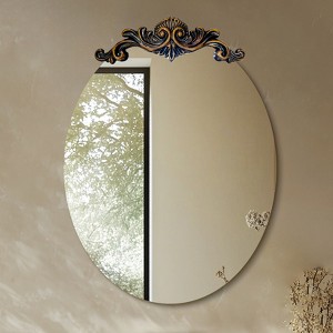 ARTLOGE 29/33/37in Large Oval Vintage Baroque Mirror with Embossed 3D Pattern Antique Frame - 1 of 4