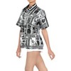 LA LEELA Women's Button Down Short Sleeve Summer Funny Aloha Party Shirt Hawaiian Club party Casual Blouse - 3 of 4
