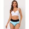 Allegra K Women's High Waist Breathable Soft Color-Block Available in Plus Size Briefs - 4 of 4