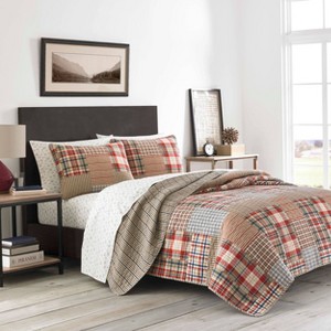 Eddie Bauer Hawthorne Reversible Quilt Set Brown - 1 of 4