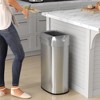 iTouchless Open Top Trash Can with Dual AbsorbX Odor Filters 16 Gallon Elliptical Silver Stainless Steel - 2 of 4