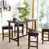 Billy 5 Piece Pub Set - Dark Brown/Black - Safavieh - 2 of 4