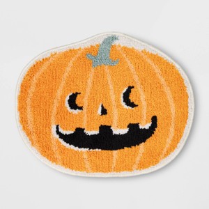 18"x22" Halloween Jack-O-Lantern Shaped Bath Rug - Hyde and EEK! Boutique™ - 1 of 4