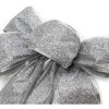 Bright Creations 12 Pieces 7"x9" Christmas Bows Organza Xmas Gift Wrapping Bowknot with Twist Tie, Silver Glitter - 4 of 4