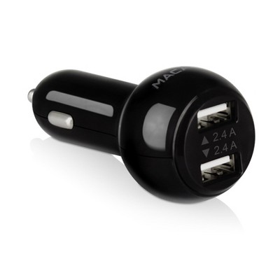 Macally 24 Watt Dual Port USB-A Car Charger