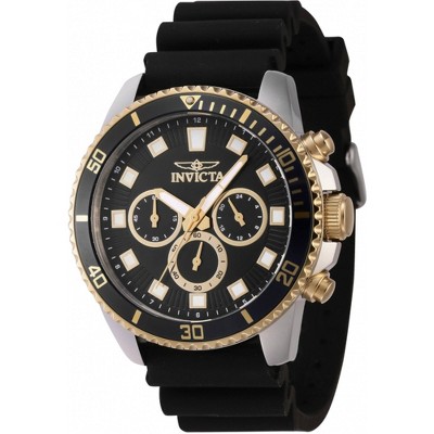 Invicta 46120 Men's Pro Diver Black/Gold Tone Bezel Chrono Watch