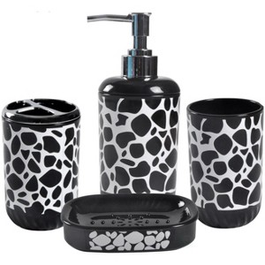 Basicwise 4 Piece Bathroom Accessory Set - Includes Soap Dispenser, Toothbrush Holder, Tumbler, and Soap Dish - 1 of 4