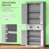 ORRD 72.5" Farmhouse Pantry Cabinet, Freestanding Kitchen Cabinet with Drawer & Adjustable Shelves, Gray Shaker Style Storage Cupboard - 4 of 4