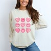 S.W.Smiley Sweethearts Chart Distressed - Women's Garment Dyed Long Sleeve Graphic T-Shirt - 2 of 4