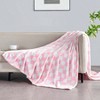 Pink Checkered Blanket, Ultra Soft Fleece Throw for Couch, Bed, Travel, 50x60 Inch - 3 of 4