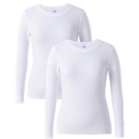 Fruit Of The Loom Women's And Plus Long Underwear Waffle Thermal Tops,  2-pack : Target